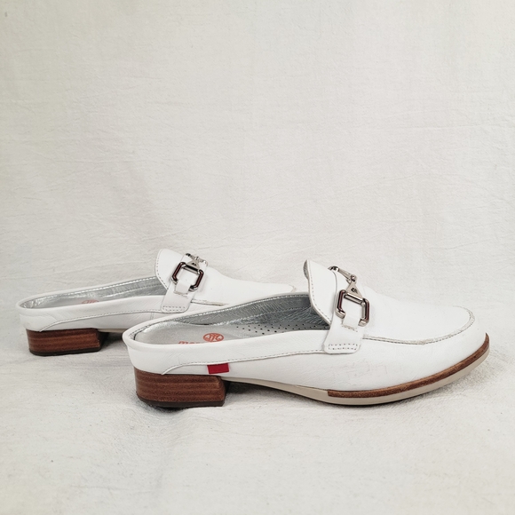 Marc Joseph New York Park Ave Mule White Leather Loafer Slide Silver Bit Size 6 - Picture 3 of 14